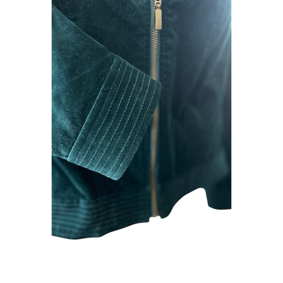 Chicos Women’s Velvet Moto Jacket Jewel Tone Teal Size Large (2) Dark Boho Edgy - Picture 6 of 9